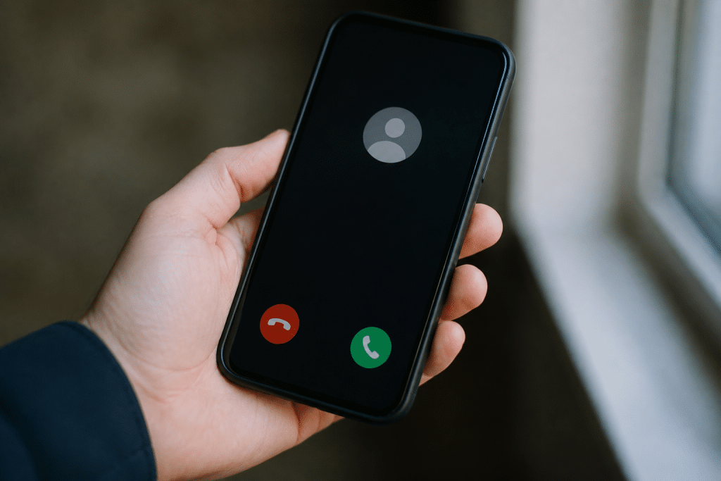 Ecran telephone affichant numero court bancaire suspect